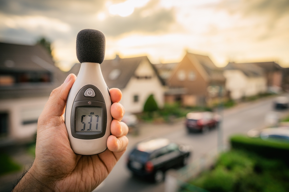 Noise pollution is measured with a meter on the street