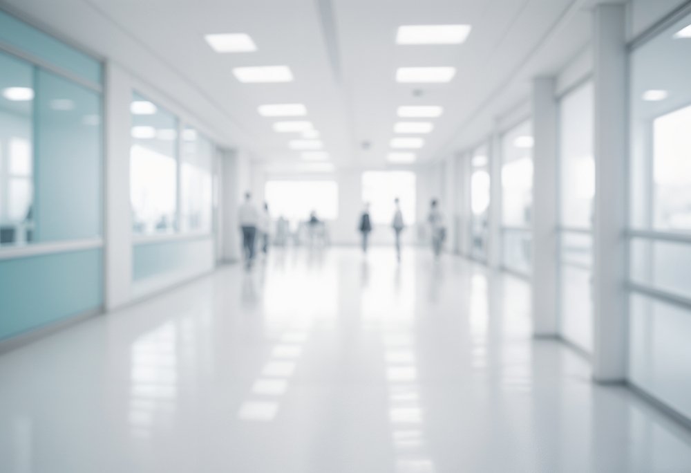 Blurred interior of hospital - abstract medical background