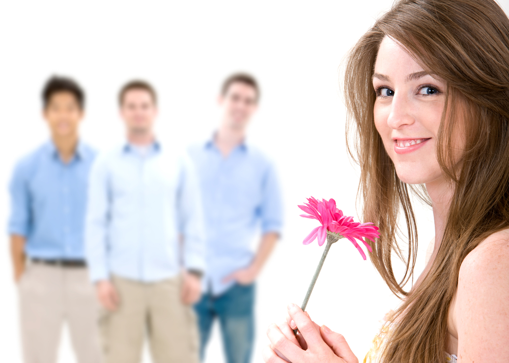 Attractive woman being courted