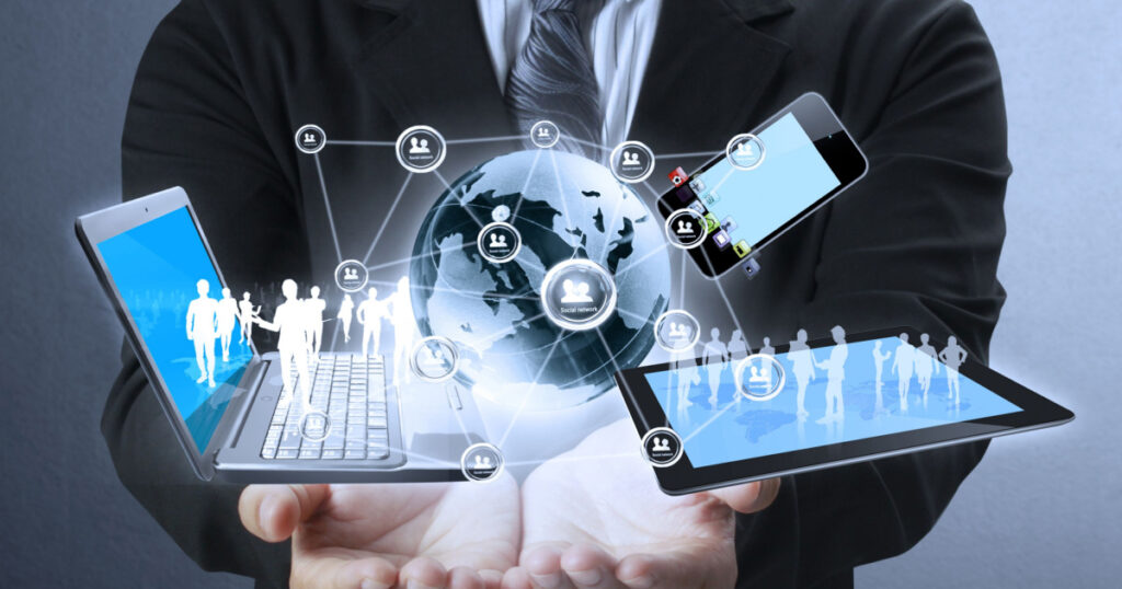 Technology in the hands of businessmen