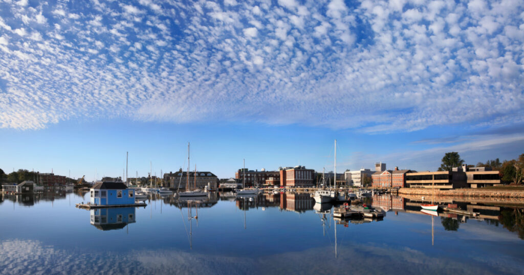 Boats In Eel Pond, Woods Hole, Cape Cod, Massachusetts, USA