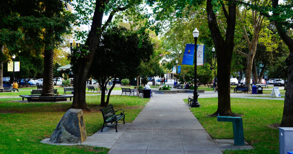 Healdsburg, California ,United States- November 8th 2020, City Center downtown Healdsburg.