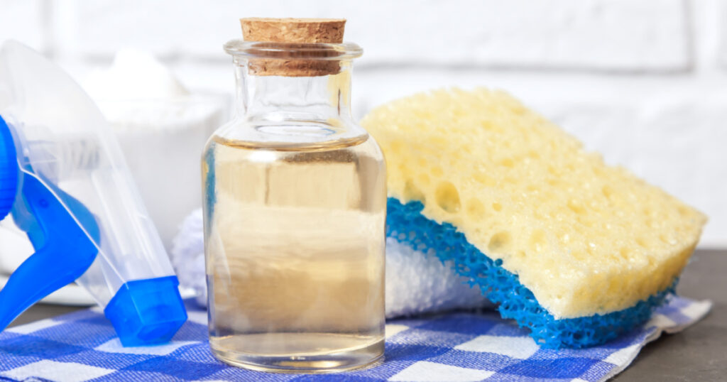 Apple cider vinegar. Cheap cleaning product. Cleaning agent