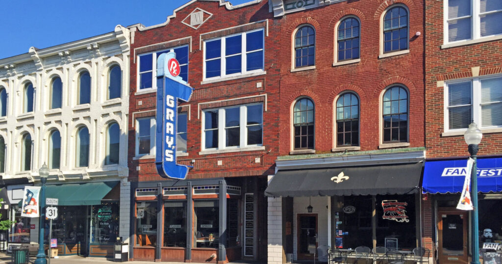FRANKLIN, TN-JUNE 29, 2016: Downtown Franklin, voted one of the best towns to live in America.