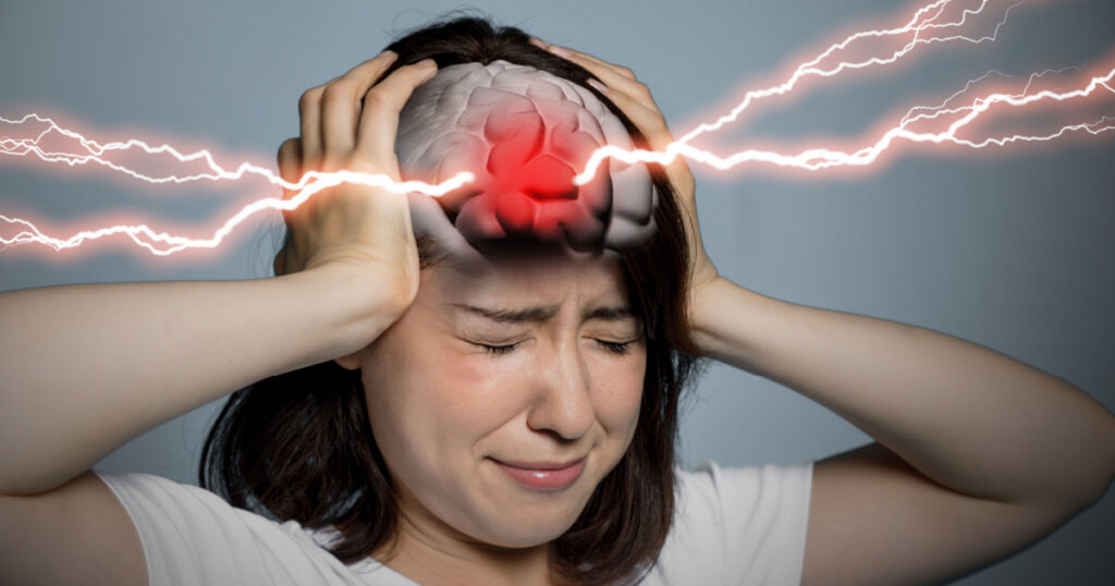 brain stroke concept, headache, cerebral hemorrhage, 3D rendering