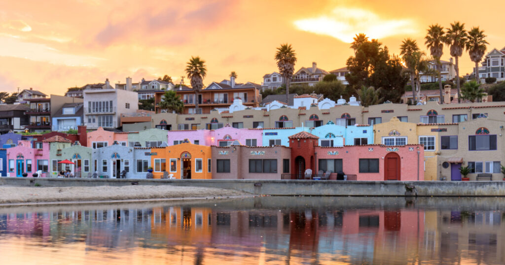 Capitola Village Sunset Vibrancy. Capitola, Santa Cruz County, California, USA.