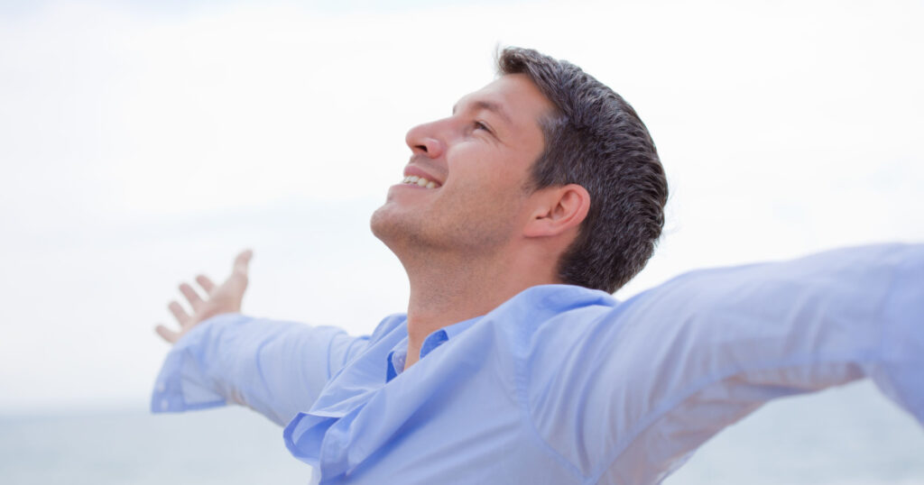 carefree outstretched arms
