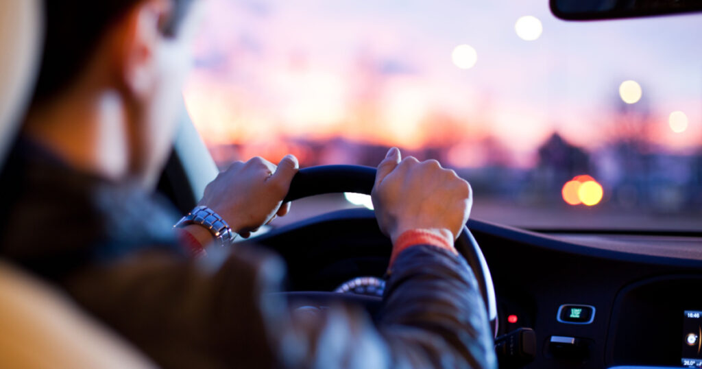Driving a car at night