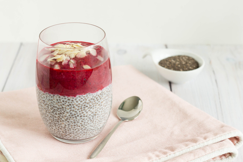 Sweet Cherry Almond Chia Pudding