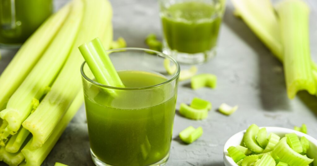 Celery Healthy Green Juice in glass
