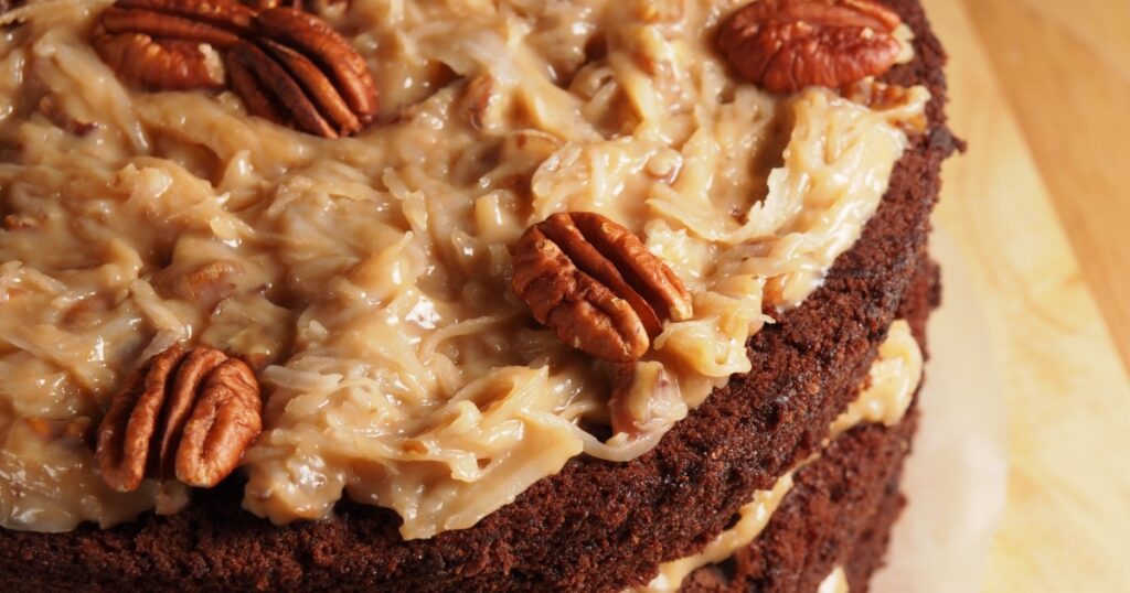 German chocolate cake, homemade bakery
