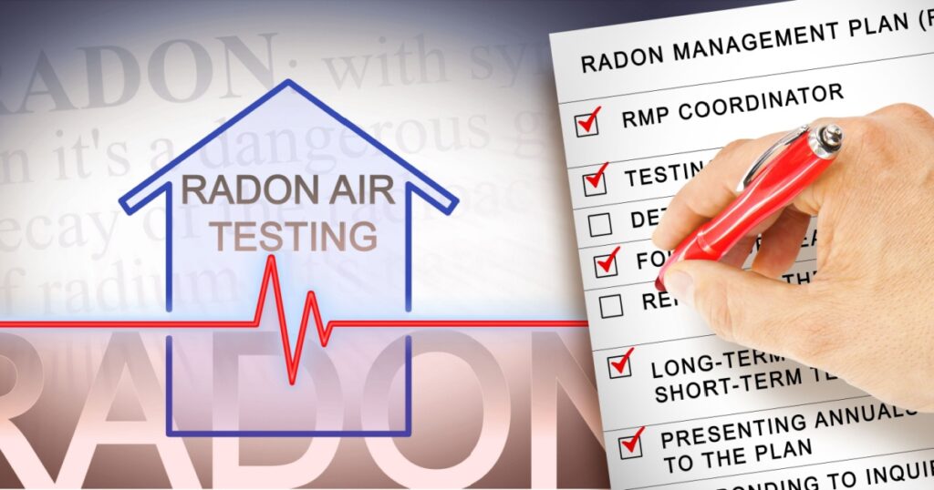 Radon Management Plan - The danger of natural radon gas in buildings - concept with check-list