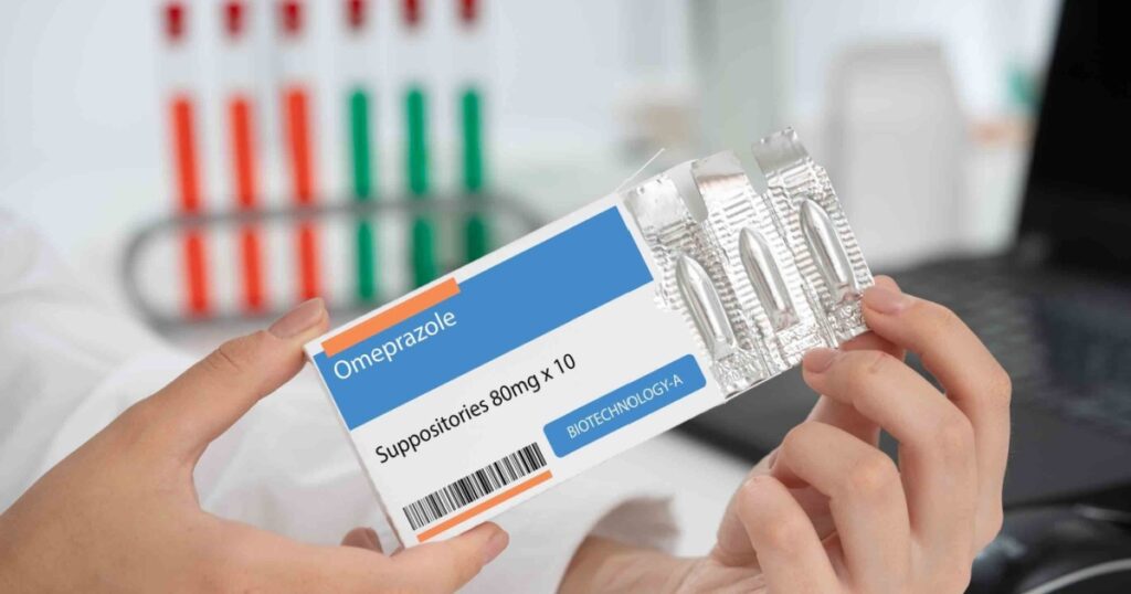 Omeprazole: A proton pump inhibitor used to reduce stomach acid production.