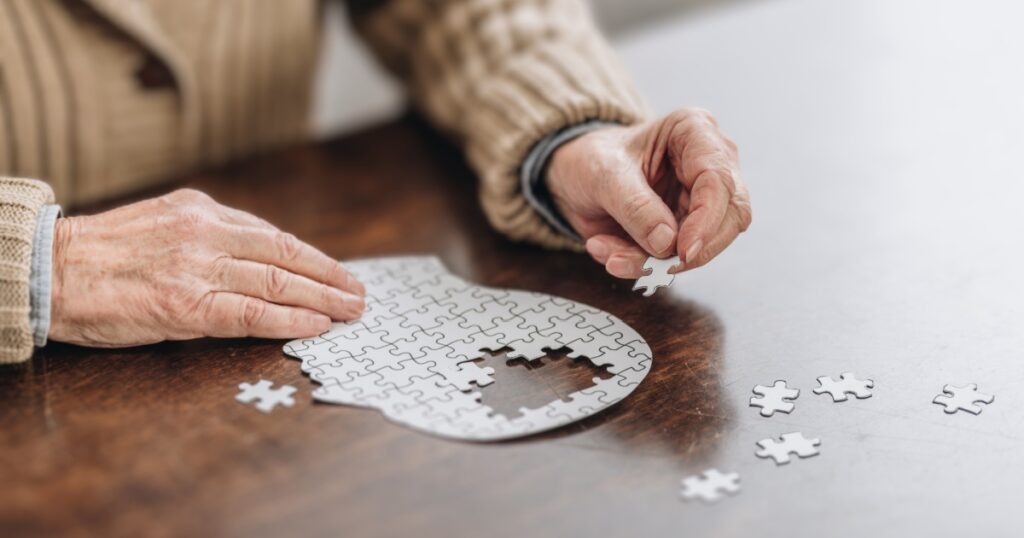 Diagnosis Lewy body dementia on a hospital desk and stethoscope, Dementia, conceptual showing an elderly person with progressive impairments of brain functions.