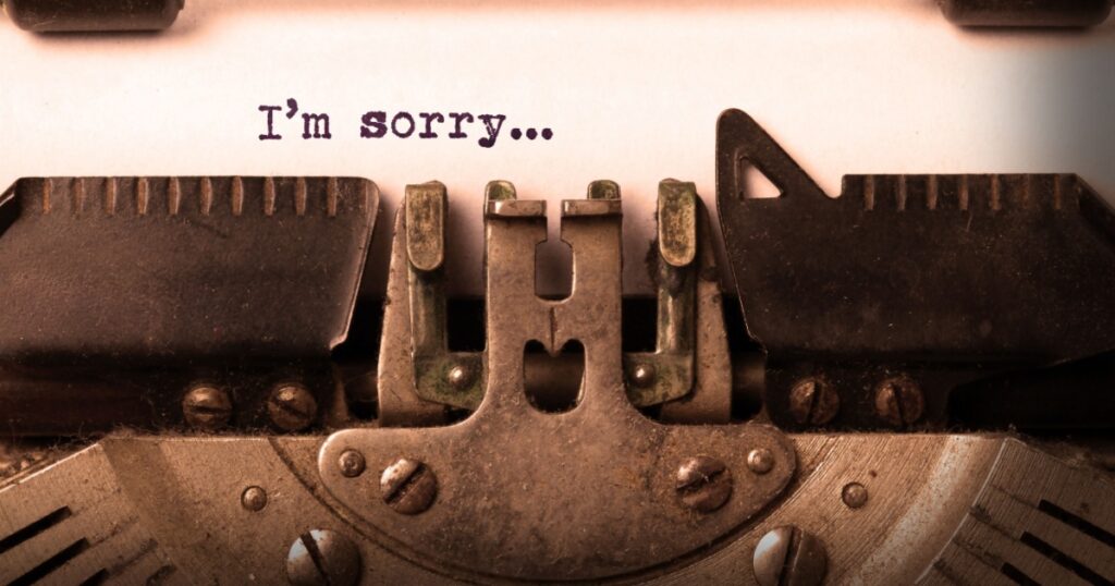 Vintage inscription made by old typewriter, im sorry