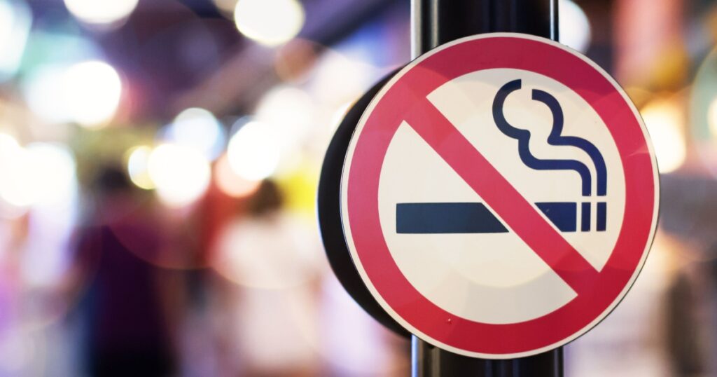 Don't smoke sign with bokeh background