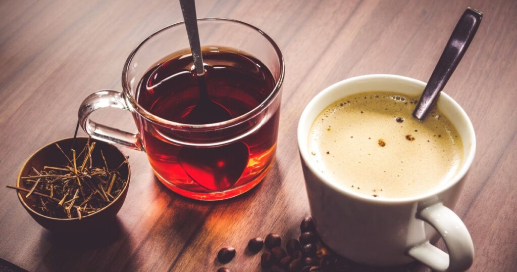 Hot coffee and tea
