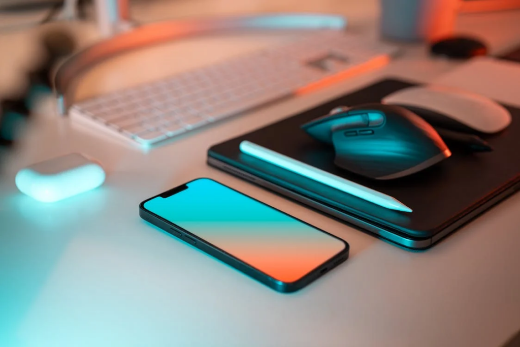 Office devices. Smart phone. Creative tools.