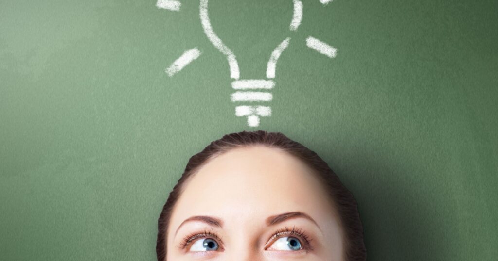 Young businessman with ideas as symbol of business creativity