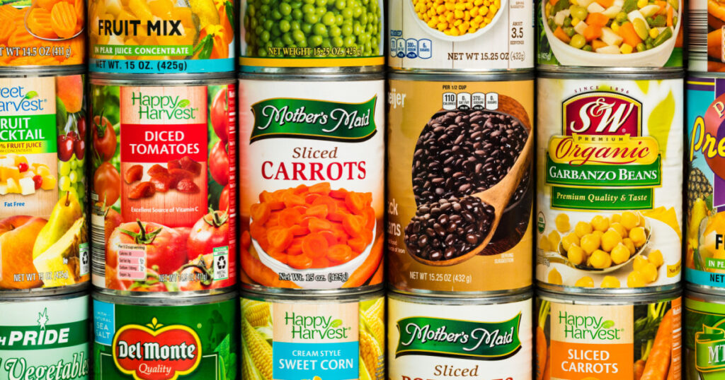 June 7. 2018. Detroit, Michigan, USA. Different Varieties and Brand Canned Vegetables Food Products.