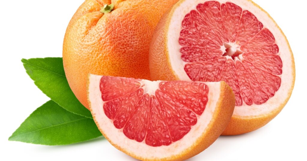 Pile grapefruit. Grapefruit full macro shoot fruit healthy food ingredient on white isolated. Grapefruit clipping path