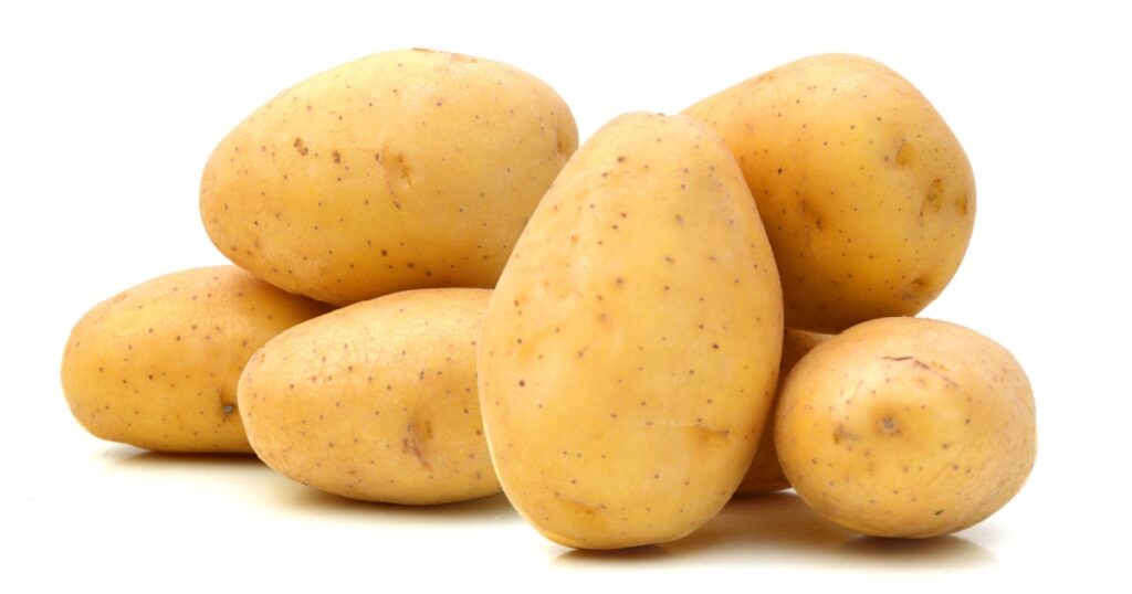 New potato isolated on white background close up