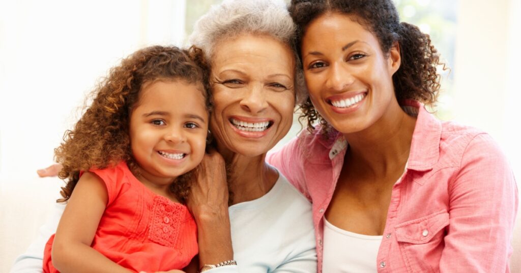 Mother,daughter and granddaughter