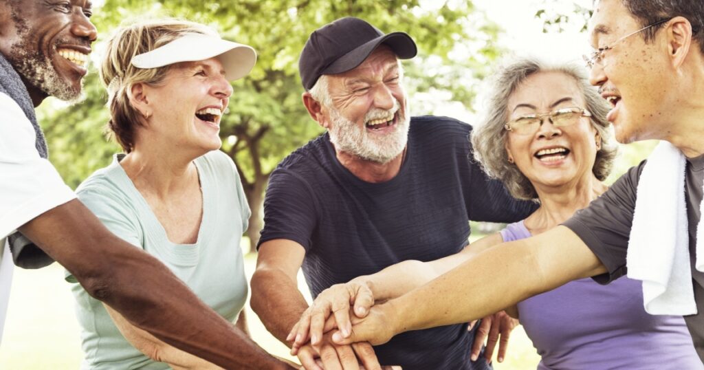 Group Of Senior Retirement Exercising Togetherness Concept