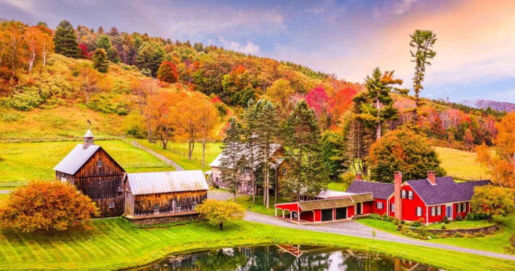 Vermont, USA early autumn rural scene.