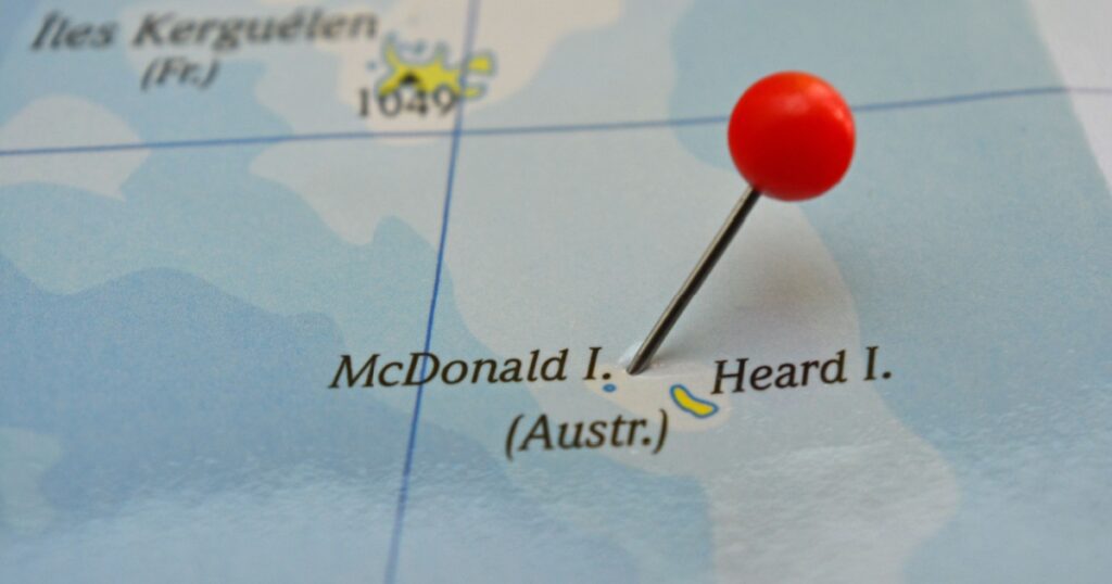 Pin in McDonald island, Australia