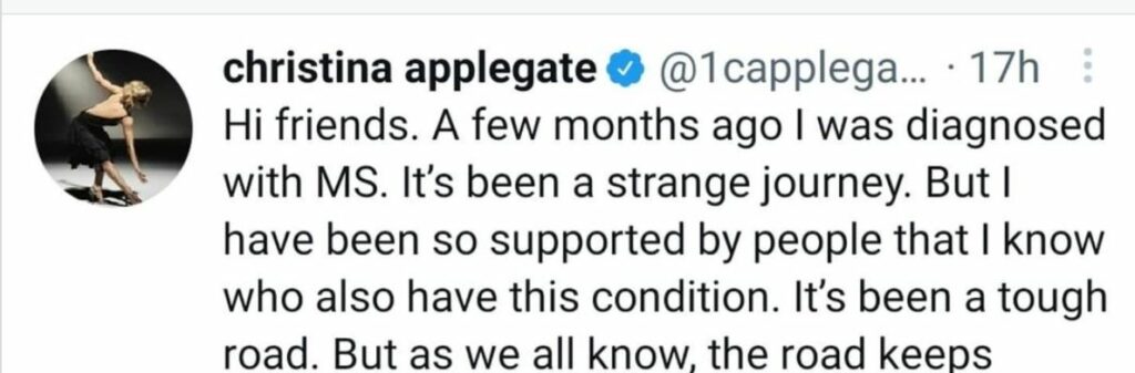 Christina Applegate shares the announcement on social media.