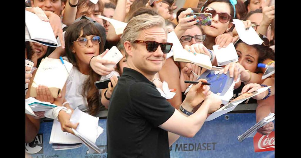 Giffoni Valle Piana, Sa, Italy - July 19, 2015: actor Martin Freeman at Giffoni Film Festival 2015 - on July 19, 2015 in Giffoni Valle Piana, Italy