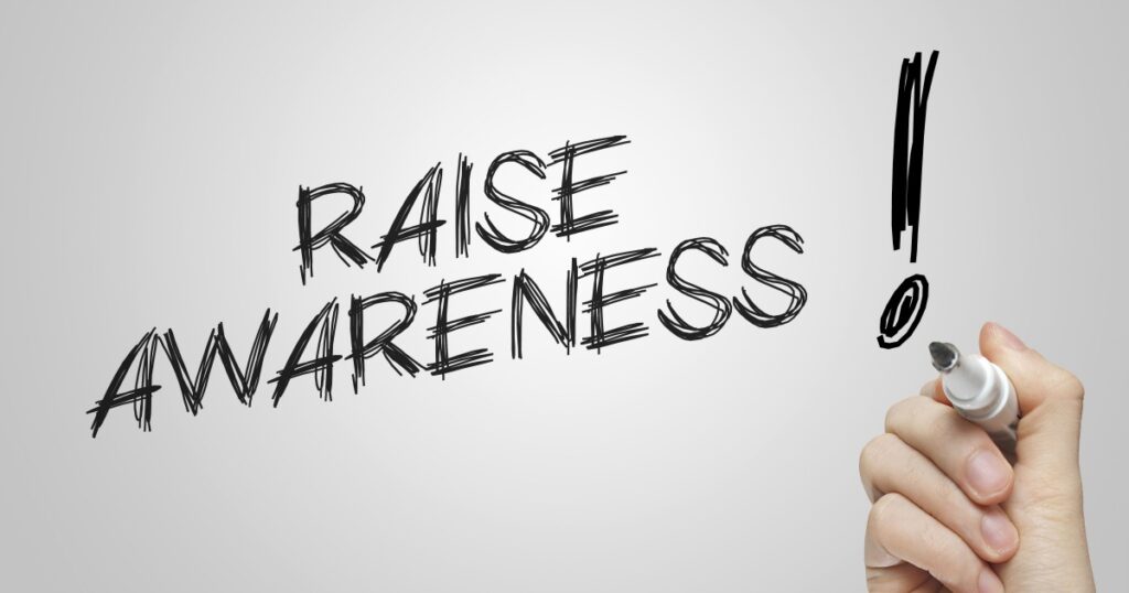Hand writing algorithm on grey raise awareness
