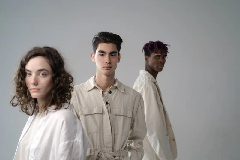 Three people looking forward