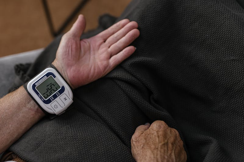 person checking their blood sugar level