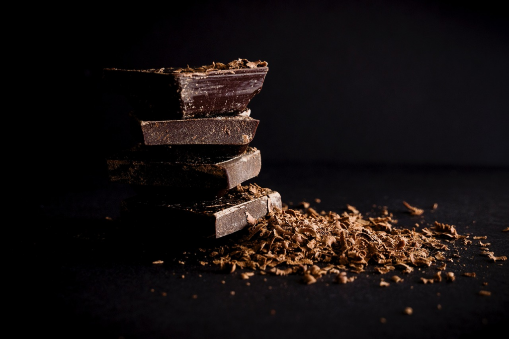 stacked pieces of chocolate