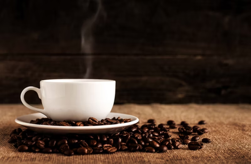 a hot cup of coffee