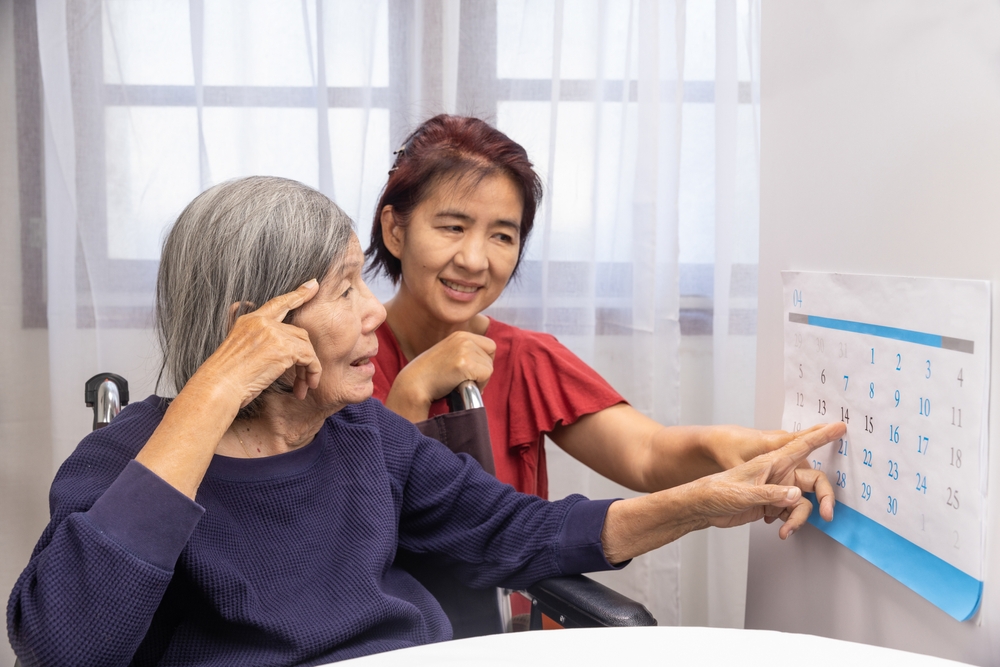 Read a calendar therapy exercises used by dementia patients