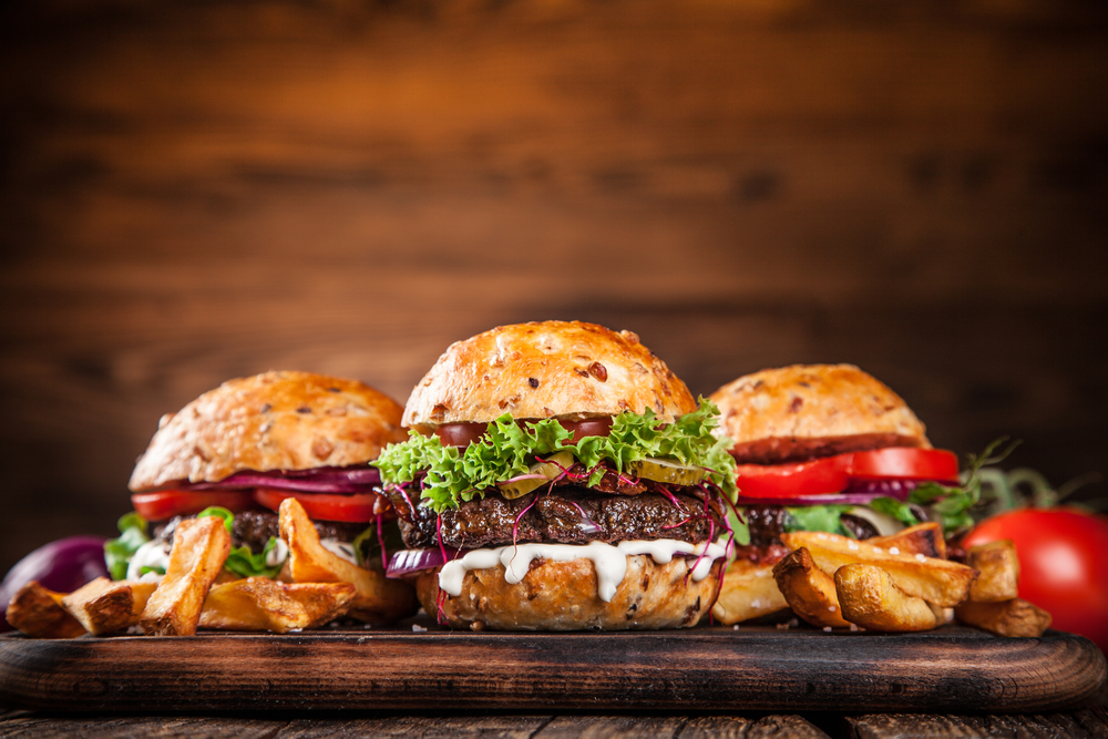 Close-up of home made burgers