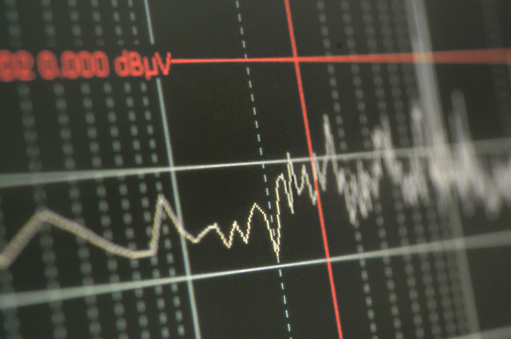 Abstract LCD fragment of electromagnetic compatibility test receiver analysis