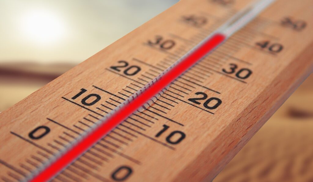 Close up of a thermometer.
