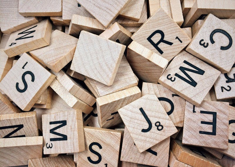 Jumble of scrabble lettters