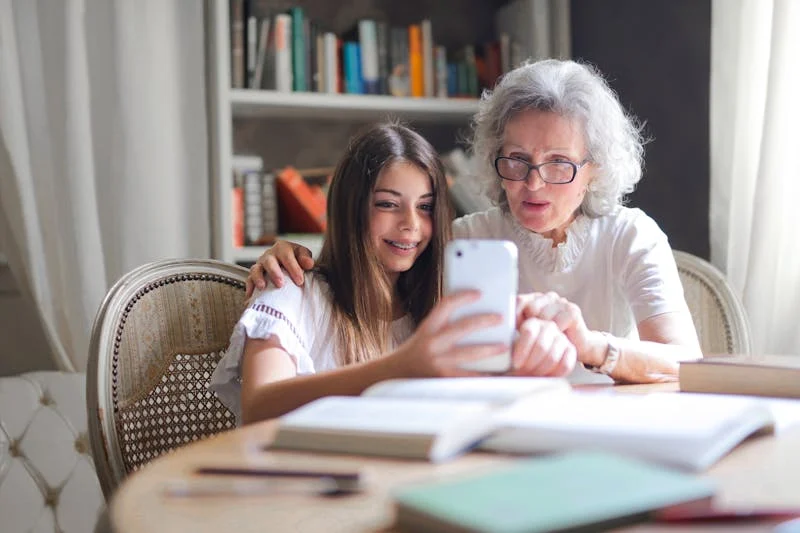 Grandparent and Granddaughter