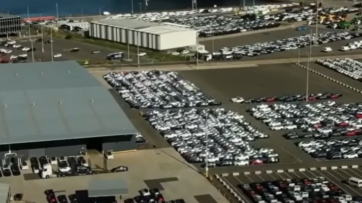 Lot full of unsold Teslas