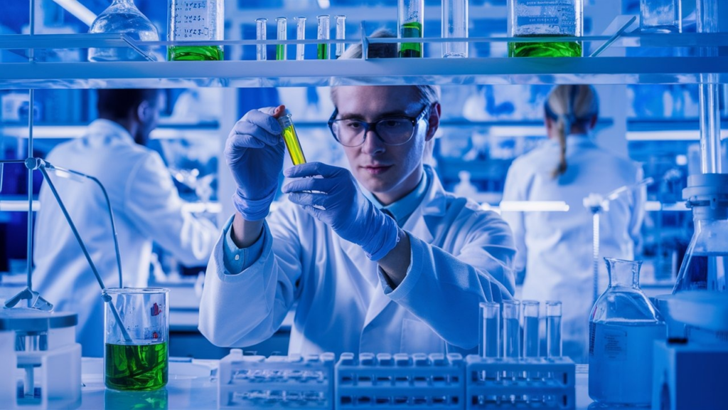 Doctor holding test tube