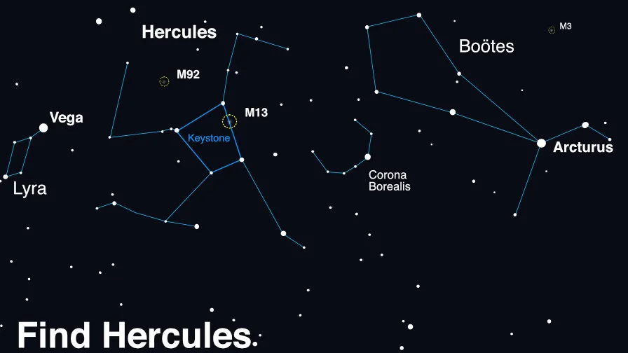 how to find Hercules and the “Northern Crown” in the night sky