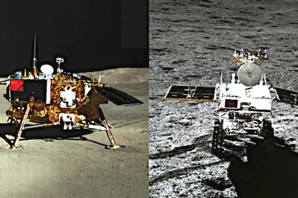 Chang'e 4 Lander and Rover on the moon