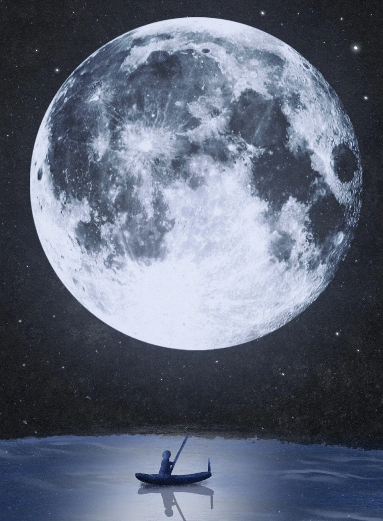 Very close moon