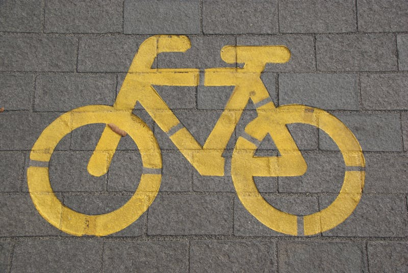 bicycle painted on the ground