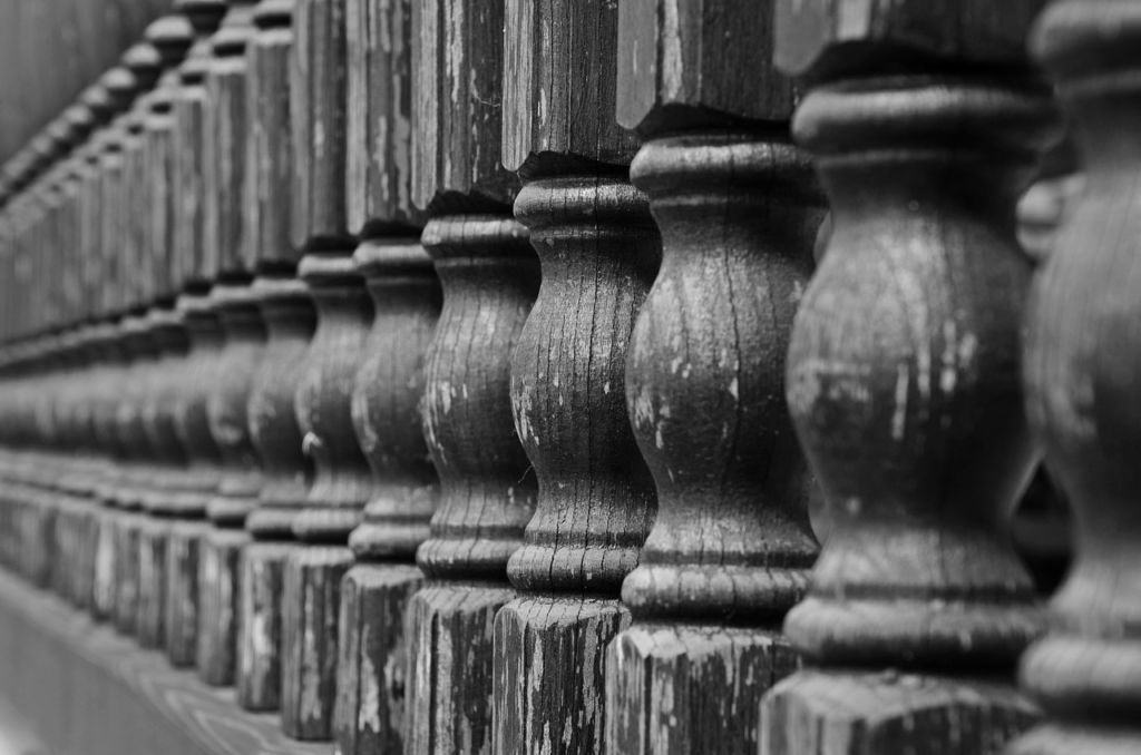 old bannister made of wood